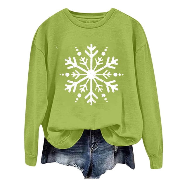 SXcggal Chandail à Capuchon pour Femmes Automne/hiver Mode Décontractée Imprimé de Noël Ample à Manches Longues Col Ras du Cou Sans Capuchon Chandail à Capuchon Stylé et Douillet pour Femmes