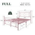 thumbnail image 4 of Amolife Full Size Metal Platform Bed Frame with Vintage Cross Pattern Headboard&Footboard, Pink, 4 of 10