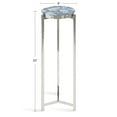 thumbnail image 5 of Kate and Laurel Aguilar Modern Round Drink Table, 9 x 9 x 23, Blue and Silver, Small Accent Table for Use as Plant Pedestal Stand with Agate Stone Tabletop, 5 of 8