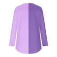 thumbnail image 4 of miqiqism Great discounts！Fall Women Colorblock Shirts Loose Tunic Pullover Tops Curved Hem Tees Long Sleeve Jumper Clothing,U# Purple,Large, 4 of 5