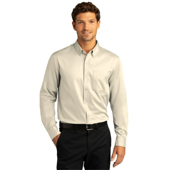 Port Authority W808 Long Sleeve SuperPro React Twill Shirt, 4.3-ounce, 55/45 cotton/poly twill