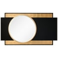 thumbnail image 4 of "Modern Elegance Gold and Black Wall Mirror", 37"x65", Beveled Center Round Mirror Featuring a Black and Gold Foiled Iron Frame, 4 of 13