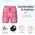 thumbnail image 3 of Fuzoiu Cartoon Pigs and Hearts Print Men's Swim Shorts,Quick-Dry Double-Layer Swim Trunks,Board Trunks,Beach Shorts Swimwear Bathing Suits-, 3 of 6