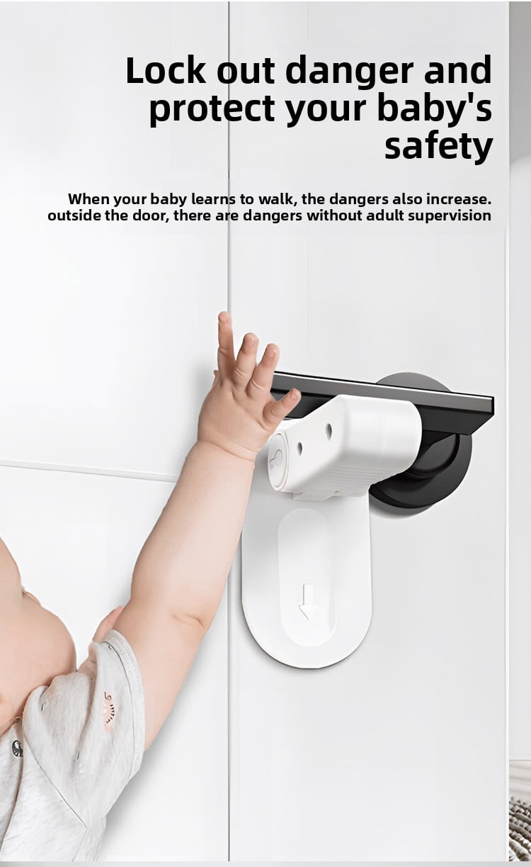 XIHAMA Child safety lock - 5 pieces, White, no drilling required, anti-pinch door handle