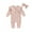Pink, variant on Infant Baby Girls Two-piece Clothes Set 3M 6M 12M 18M Heart Print Long Sleeve Crew Neck Romper and Bow Knot Headdress