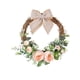 thumbnail image 1 of Corona de puerta, corona de flores artificiales, guirnalda decorativa de aro de ratán con vegetación para Rosa, 1 of 9