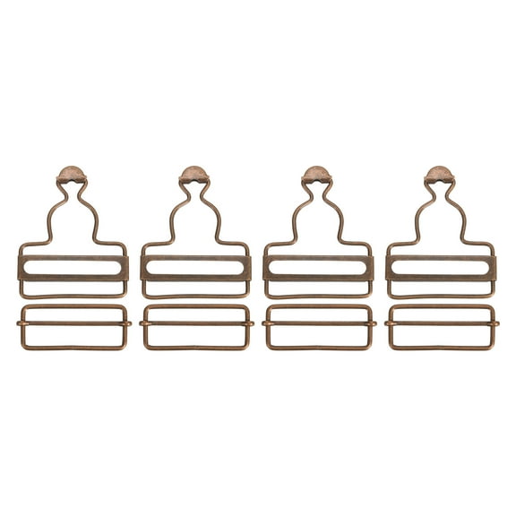 Overall Buckles 4 Sets Retro Suspender Replacement Buckles 50mm, Copper Tone