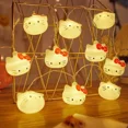 thumbnail image 4 of Cadena de luces Kawaii Sanrio Hello Kitty Cinnamoroll, iluminación de ambiente USB, decoración del hogar, figuras de Anime, juguetes modelo, 4 of 5
