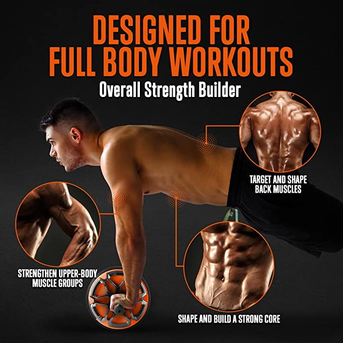 Squatz Ab Roller Wheel Abs Workout Equipment for Abdominal and Core Strength Training with Workout Program Ultra Wide Wheel for Max Result Home