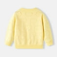 thumbnail image 4 of ZACPNCV Girl's Knit Cardigan Long Sleeve Winter Button Up Sweater Coat for Kids Girls Yellow 3-4 Years, 4 of 9