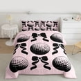 thumbnail image 2 of Feelyou Golf Sports Queen Comforter Set, Kawaii Pink Bowknot Bedding Comforter Set, 3pcs, 2 of 8