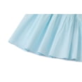 thumbnail image 2 of Girls Summer Puff Sleeve Dress, Light Blue Asymmetric Tiered Skirt, Sweet Cotton Party Dress for Toddler & Little Girls (5-6Y), 2 of 5