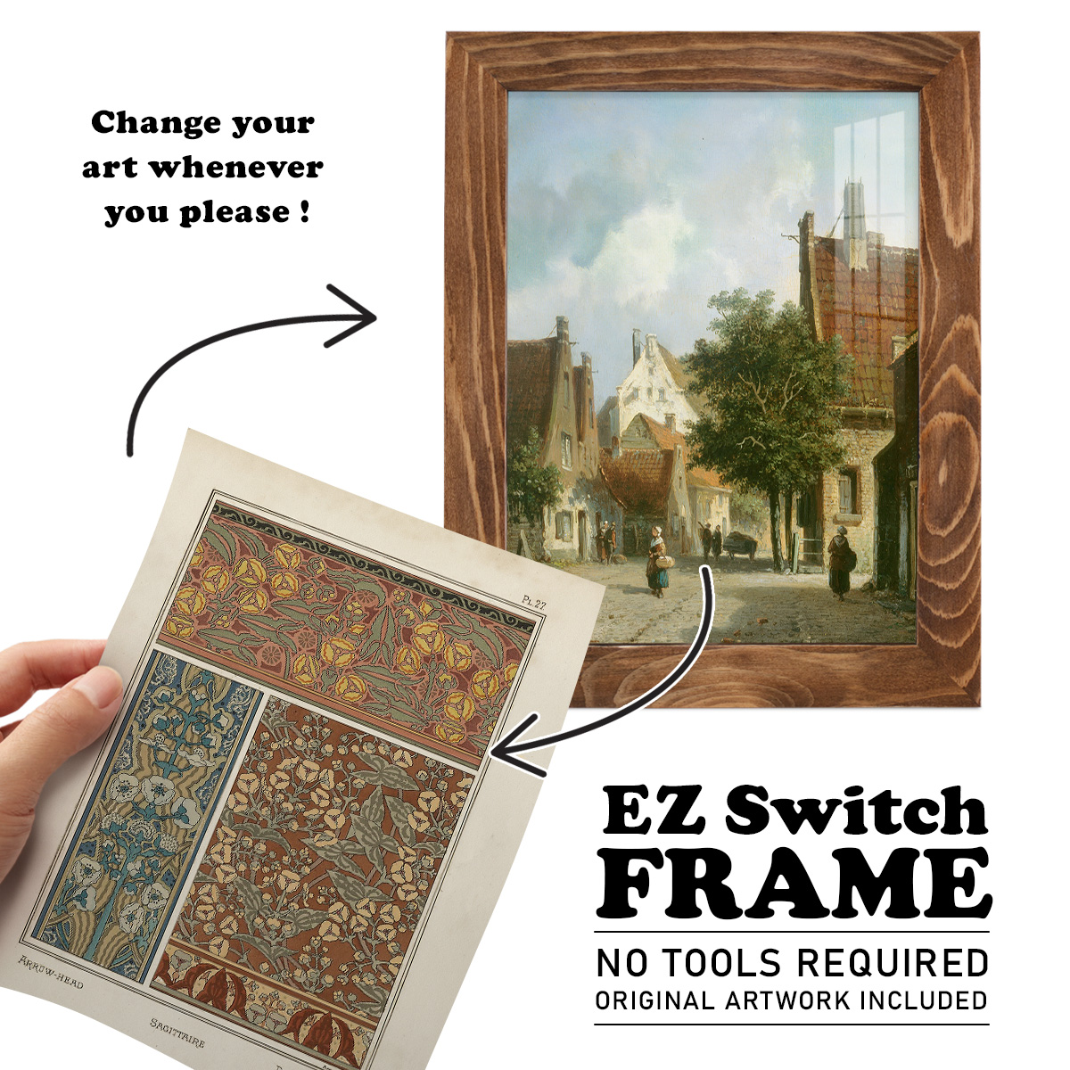 Nouveau Decorative II - Framed Print w/glass - Walnut