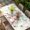 Blue, variant on Easter Rabbits Table Cloths for 3 Foot Rectangle Tables, Spring Floral Eggs Butterflies Bunny Leaf Beige Patio Waterproof Elastic Fitted Tablecloths, Washable Rectangular Table Cover for Camping