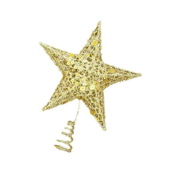 LABSERRON Christmas Star Top Decoration 1Pack 15in Golden Iron Star Treetop for Parties and Weddings Sparkling Ornament