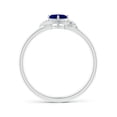 thumbnail image 2 of Angara Natural 0.35 Ct. Blue Sapphire with Diamond Halo Ring in Sterling Silver for Women (Ring Size: 11.5), 2 of 8