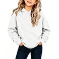 thumbnail image 2 of Kids Girls Boys Hoodie Sweatshirt Solid Color Long Sleeve Pullover Top Casual Back to School Clothes 7-8 Years White, 2 of 9