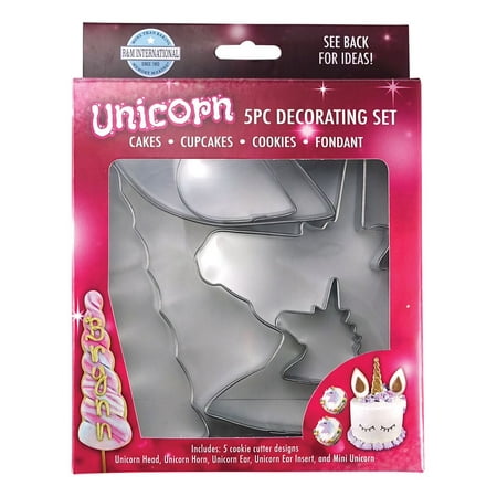 - Unicorn Cake Decorating & Cookie Cutter Kit - 5 Piece Set - RM Cookie Cutter - 5122
