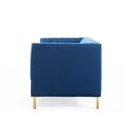 thumbnail image 4 of Tufted Sofa, Velvet, Blue Navy, Modern Contemporary Urban Design, Living Lounge Room Hotel Lobby Hospitality, 4 of 8