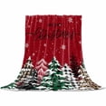 thumbnail image 2 of Merry Christmas Throw Flannel Blanket 60x80In Green Plaid Leopard Xmas Tree Winter Red Super Soft Cozy Bed Blanket, Lightweight Plush Fuzzy Bed Throw for Bedroom Sofa Couch Living Room, 2 of 4