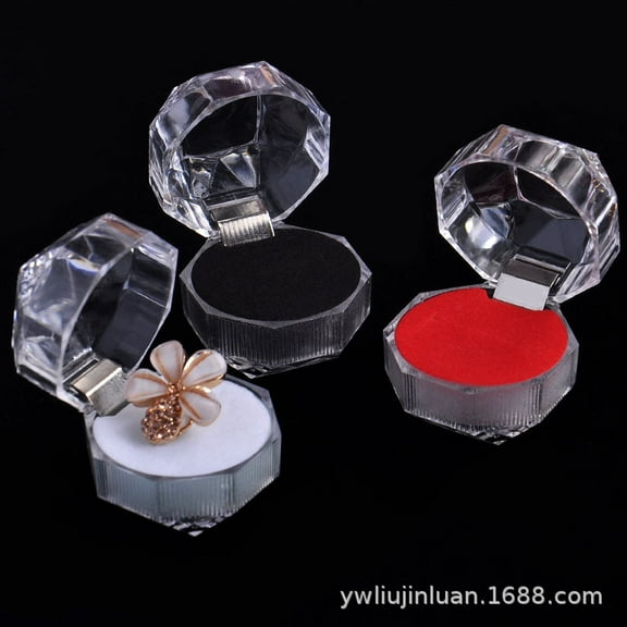 MRLESS 20pcs Transparent Jewelry Storage Box Ring Earring Organizer Small Jewelry Box For Badge Eternal Flower And Small Trinkets