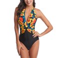 thumbnail image 4 of Traje de Baño de una Pieza de Verano para Mujer Traje de Baño sin Espalda Estampado con Cuello en V Causal para Piscina de Playa ANGGREK Otros, 4 of 8