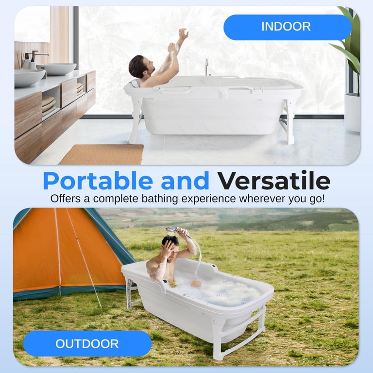 SereneLife Freestanding Portable Bathtub Spa Set – Large 59