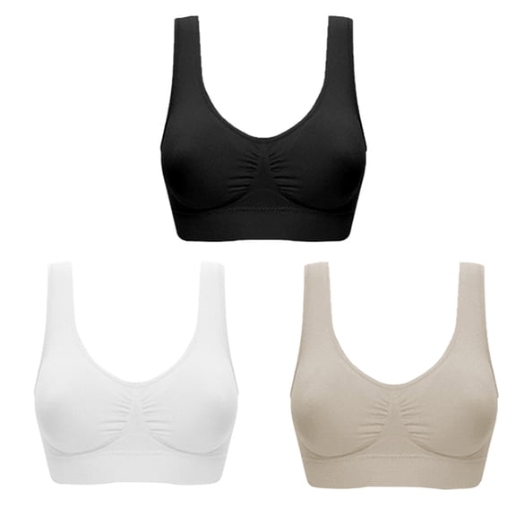 FOLOYORI Activewear for Women 3Pcs Sports Bras Padded Breathable Seamless Design