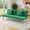 Green, variant on Gewnee 67.7”Velvet Futon Sofa Bed Convertible Sleeper Sofa with Split-Back 5 Adjustable Angles,Metal Legs & 2 Toss Pillows for Living Room,Office,Guest Room.Rose Red