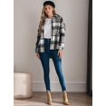 thumbnail image 3 of Weardear Womens Casual and Chill Plaid Button Down Long Sleeve Shacket Flannel Shirts Fashion Jacket, 3 of 6