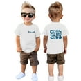 thumbnail image 2 of Big Brother T Shirt Toddler Baby Boy,Sibling Reveal Gift Tops Toddler Baby Boy Big Brother Chenille Patch Shirt Bro Club Summer Short Sleeve Tees White 5-6Y, 2 of 6