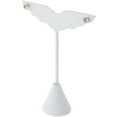 thumbnail image 2 of Plymor White Faux Leather Wing Shaped, Three Pair Earring Display Stand, 3" W x 1.25" D x 4.75" H (Pack of 12), 2 of 2
