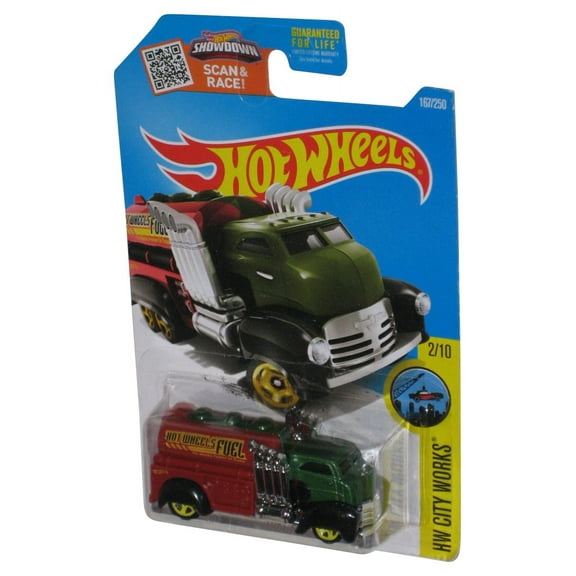 Hot Wheels HW City Works 2/10 (2015) Red & Green Fast Gassin Toy Car 167/250