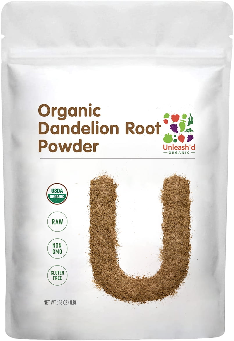 Organic Dandelion Root Powder 1 Pound for Tea and Beverages, Vegan