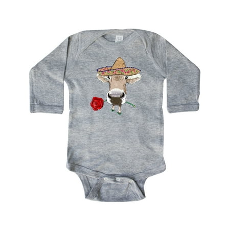 

Inktastic Funny Cow Cinco De Mayo Gift Baby Boy or Baby Girl Long Sleeve Bodysuit