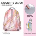 thumbnail image 5 of Pink and Gold Marble Texture Backpack for School,Cute School Bag,Schoolbag with Adjustable Shoulder Straps & Padded Back,15.3"x11"x7.1".﻿, 5 of 6