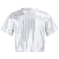 thumbnail image 2 of Alvivi Kids Girls Boys Hip-hop Jazz Dance Crop Top Shiny Sequins T-Shirt Costume, 2 of 7