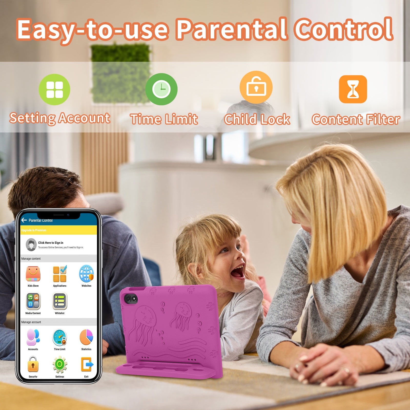 2025 Upgraded Android 14 10inch Kids Tablet , , Octa-core CPU, 10GB+64GB+1TB Expand Tablets for Kids with Kids Space, Parental Control, 6000mAh Big Battery, HD Touchscreen Display Tableta