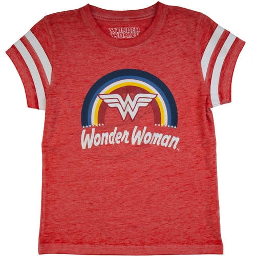 Dc Comics Girls Dc Comics Wonder Woman Glitter Juniors V-Neck Tee 