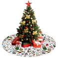 thumbnail image 3 of Christmas Tree Skirt,Multicolor Christmas Pattern Christmas Tree Decor with Red Ribbon Ties,Round Shape,Christmas Decorations for Home 48"x48", 3 of 7