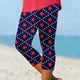 thumbnail image 1 of MKLEKYY Leggings deportivos para mujer, estampado digital del Día de la Independencia, leggings deportivos ajustados, pantalones de yoga Capri 1, 1 of 4