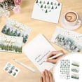 thumbnail image 1 of Feltree Snowflake Deer Christmas Cards, Handwritten Blank Greeting Card Set with Envelopes & Stickers, Rounded Fold Holiday Blessing Cards, Winter Forest Theme, 12 Cards & 24 Envelopes, 1 of 7