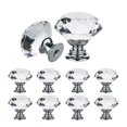 thumbnail image 3 of 16Pcs Transparent Crystal Door Knobs Hardware Diamond Shape Design Crystal Glass Knobs, 3 of 7
