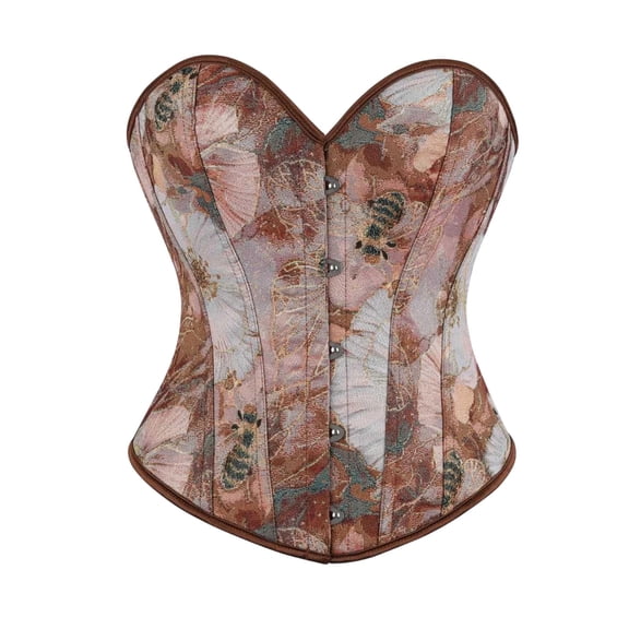 QQZ Strapless Sweetheart Floral Tapestry Boned Corset Top For Women, Tummy Control Shapewear Women, Plus Size Strapless Corset For Cosplay, Renaissance Events And Themed Parties
