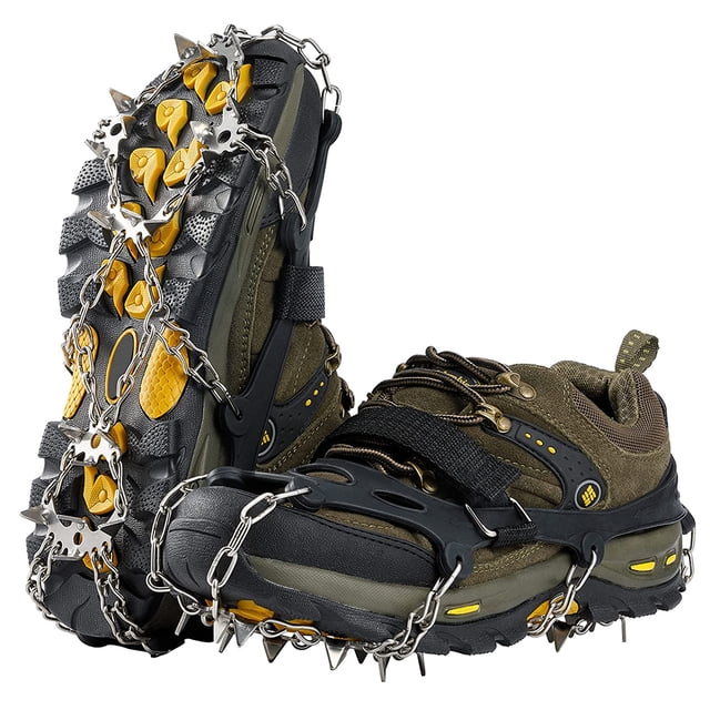 Crampones de acero inoxidable reforzado con 19 dientes - Negro - XL MFZFUKR CPB-DE-HJJ-132-6
