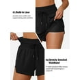 thumbnail image 3 of Charmo High Waisted Drawstring Swim Shorts for Womens Quick Dry Sporty Fitness Running Shorts with One Pockets(Inner), 3 of 7