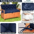 thumbnail image 5 of Replacement Cushions for Swing, Waterproof Porch Swing Cushion, 2-3 Seat Outdoor Bench Cushion with Backrest for Patio Furniture Garden Porch Loveseat Glider Pad (Navy Blue 70*40in), 5 of 7
