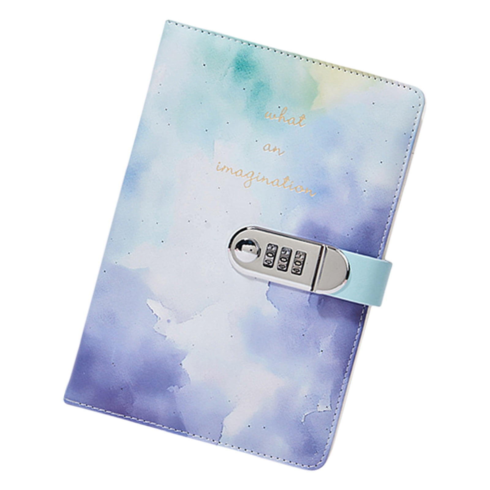 Leather Notebook Travel Journal with Combination Lock for Journaling 145x215mm Password Lined Diary with Pen Holder