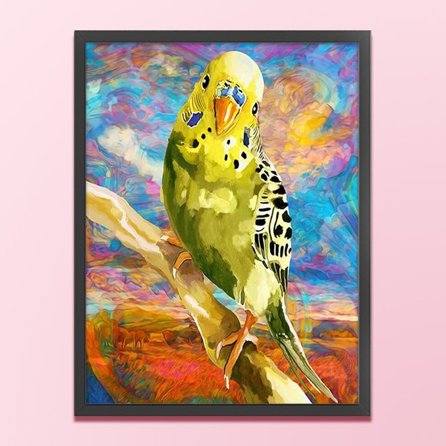 Cuadros Decorativos Bordado completo Hilo de algodón ecológico 11CT Loro contado Punto de cruz Obra de arte (2) Wdftyju embutido en tela
