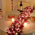 thumbnail image 2 of Flower Garland Rose Vines, 5 Strands Ft Flowers Vines for Bedroom with 33 Ft/LED String Lights, Rose Flower Garland Decoration, Rose Floral Garland for Room Table Wedding Decor, 2 of 5